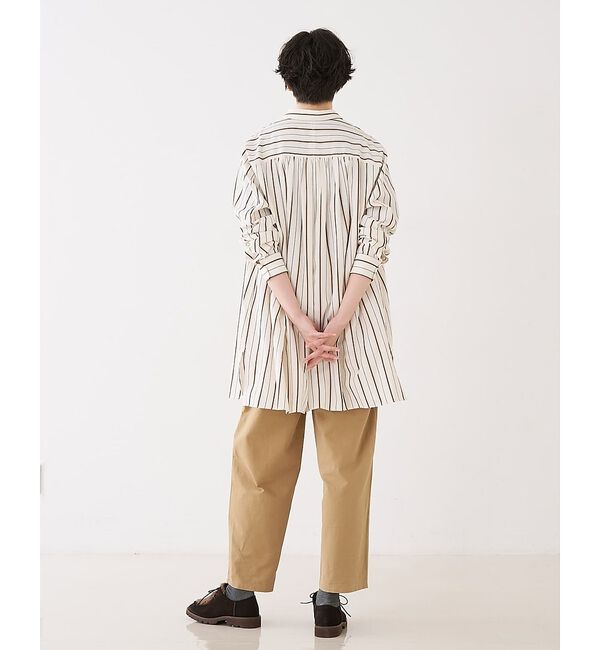 collex「バックギャザーストライプブサムロングシャツ」|シャツ・ブラウス|