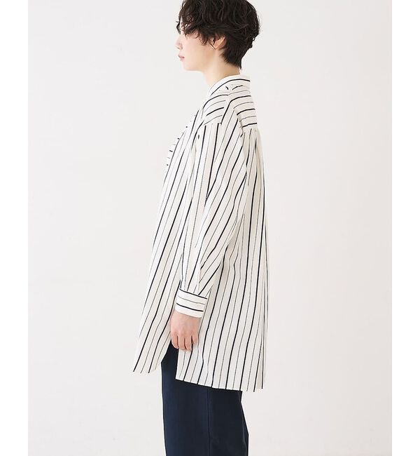 collex「バックギャザーストライプブサムロングシャツ」|シャツ・ブラウス|