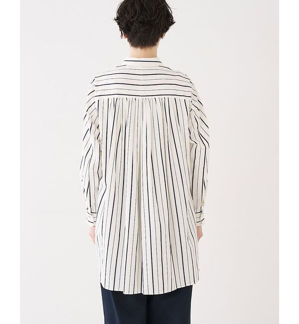 collex「バックギャザーストライプブサムロングシャツ」|シャツ・ブラウス|