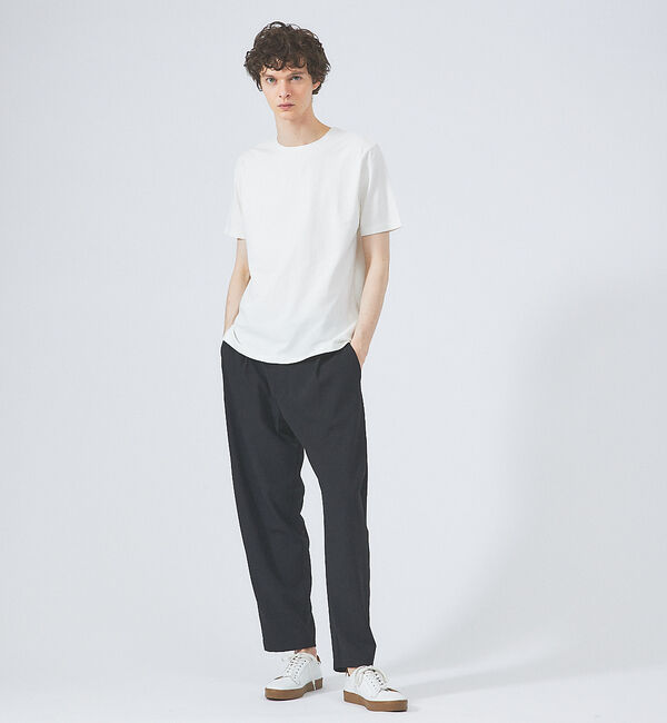 ABAHOUSE「【ノンストレス】定番 / COTTON LYCRA 圧着 クルーネック 半袖 T」|Tシャツ・カットソー|