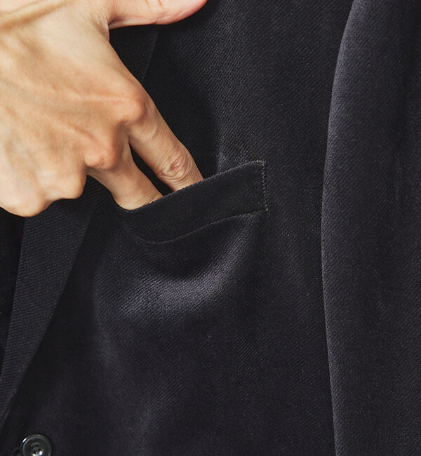 ABAHOUSE「【セットアップ対応/FLEX JACKET】ベロア ツイル & コールプリント」|テーラードジャケット|