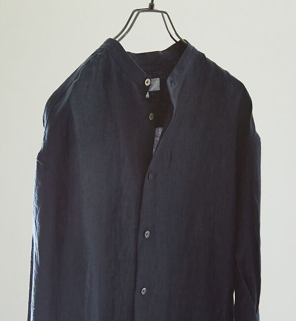 ABAHOUSE「【LUXE Linen Solaro】バンドカラー リネンシャツ」|シャツ・ブラウス|