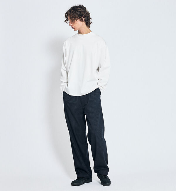 ABAHOUSE「シルケットポンチ モックネック ロンT / オーバーサイズ」|Tシャツ・カットソー|