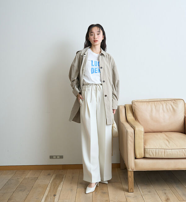 Rouge vif「ピーチ加工ステンカラーハーフコート」|ステンカラーコート|