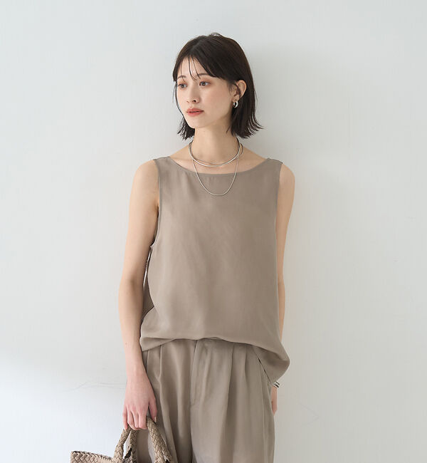 Rouge vif「【セットアップ対応】２WAYキュプラフィブリルノースリブラウス」|キャミソール|