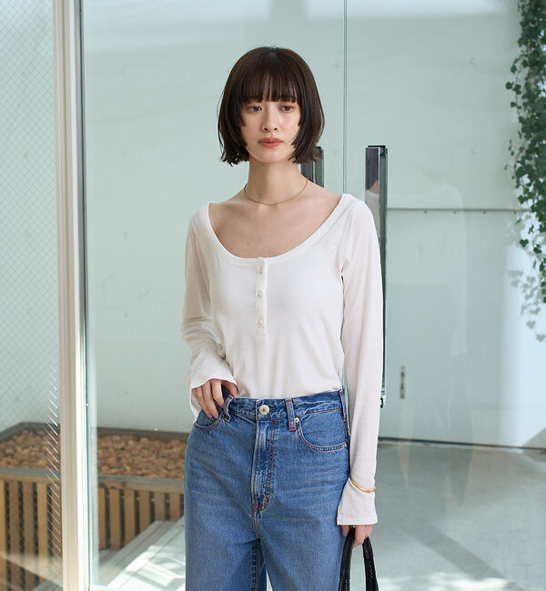 Rouge vif「コットンヘンリーネックプルオーバー」|Tシャツ・カットソー|