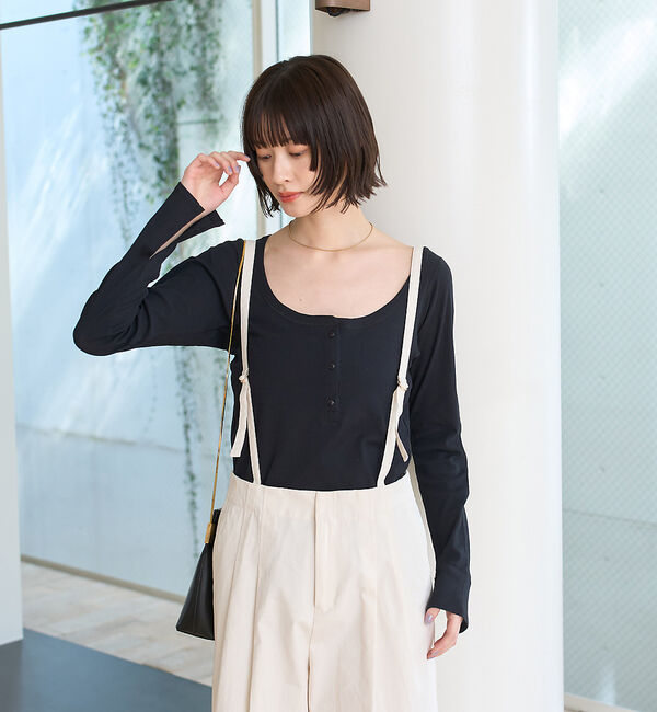 Rouge vif「コットンヘンリーネックプルオーバー」|Tシャツ・カットソー|