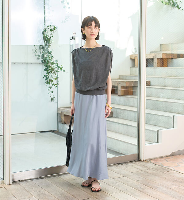 Rouge vif「ヴィンテージライクキュプラバイヤスロングスカート」|スカート|