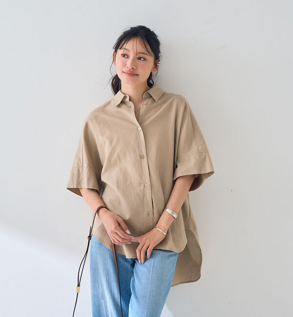 Rouge vif「麻混変形フォルムシャツ」|シャツ・ブラウス|