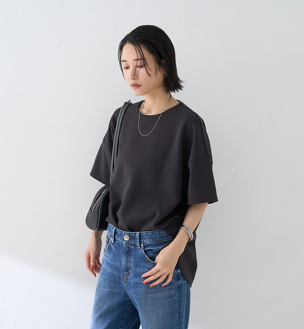 Rouge vif「【接触冷感】ストレッチダンボール半袖プルオーバー」|Tシャツ・カットソー|