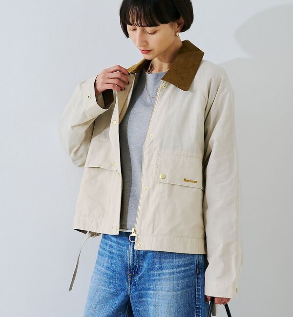 Rouge vif「【Barbour/バブアー】 シャワープルーフショート丈ジャケット / ブルゾン」|ブルゾン・スタジャン|アイボリー
