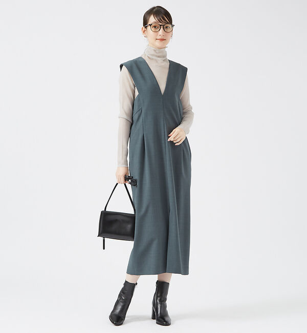 qualite「シャイニーリブニット」|ニット・セーター|