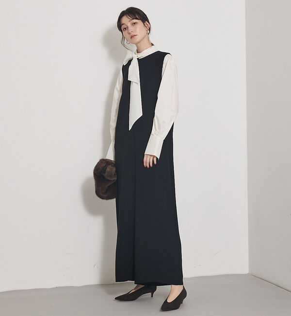 qualite「【オールシーズン大活躍】ダブルサテンオールインワン」|オールインワン|