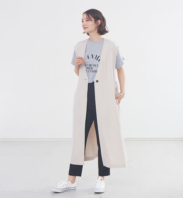 abahouse mavie「春夏素材【感嘆パンツ】リネン混タックテーパードパンツ」|その他|