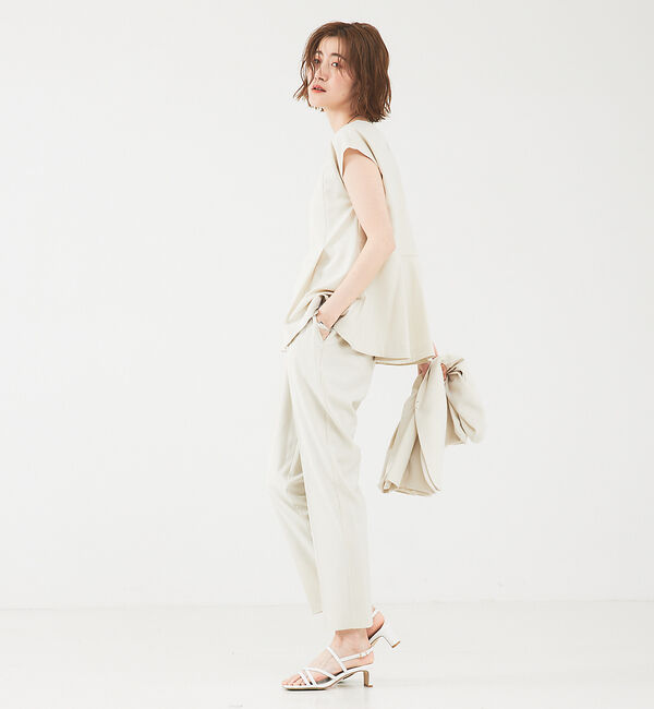 abahouse mavie「【エニデイカセット】ノーカラージャケット＆フレンチスリーブ・パンツセットアップ」|スーツ|