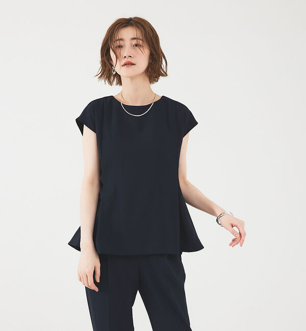 abahouse mavie「【エニデイカセット】ノーカラージャケット＆フレンチスリーブ・パンツセットアップ」|スーツ|