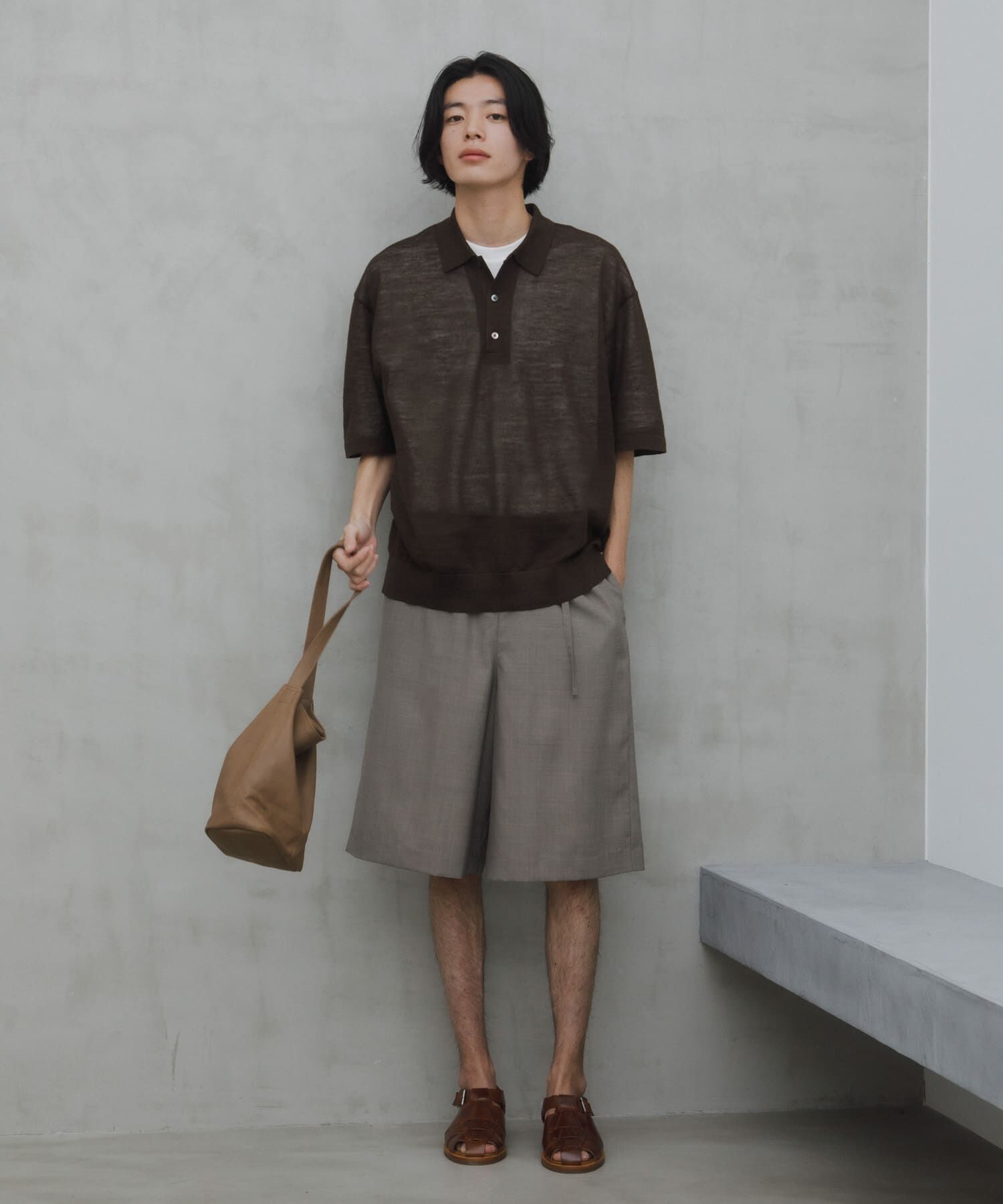 URBAN RESEARCH DOORS「Ramie High Gauge KnitPolo」|ポロシャツ|