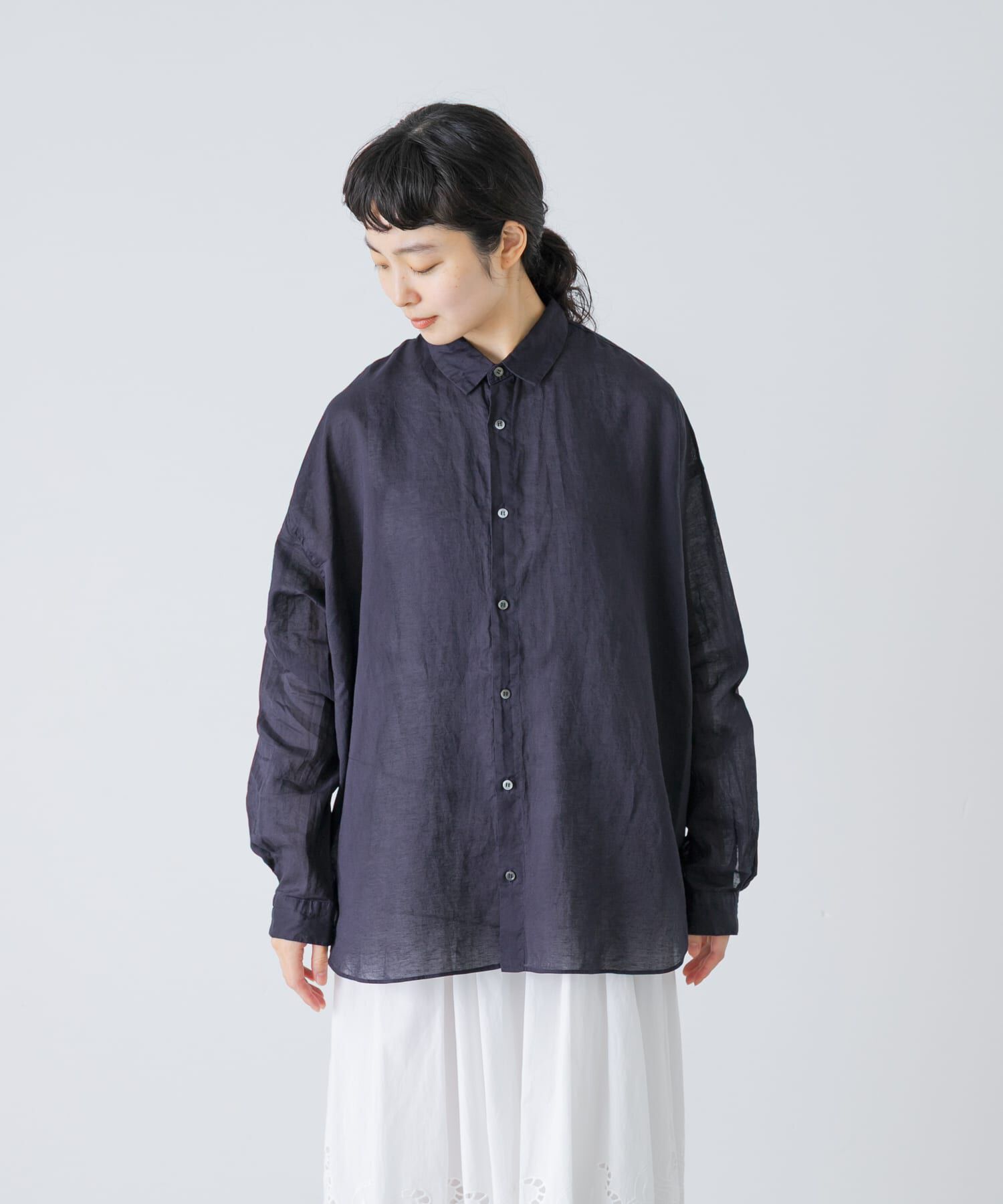 かぐれ「コットンリネンガーメントダイシャツ」|シャツ・ブラウス|