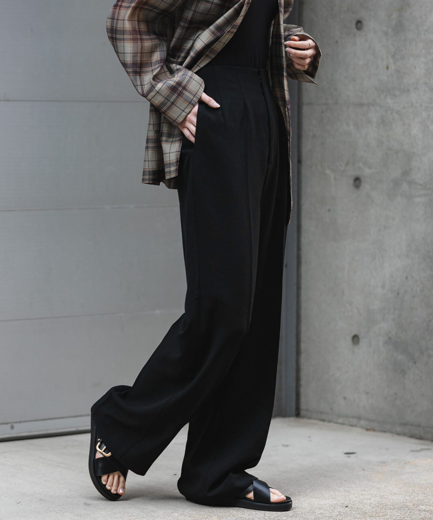 SENSE OF PLACE by URBAN RESEARCH「『UR TECH DRYLUXE』リネンライクワイドパンツ」|その他|