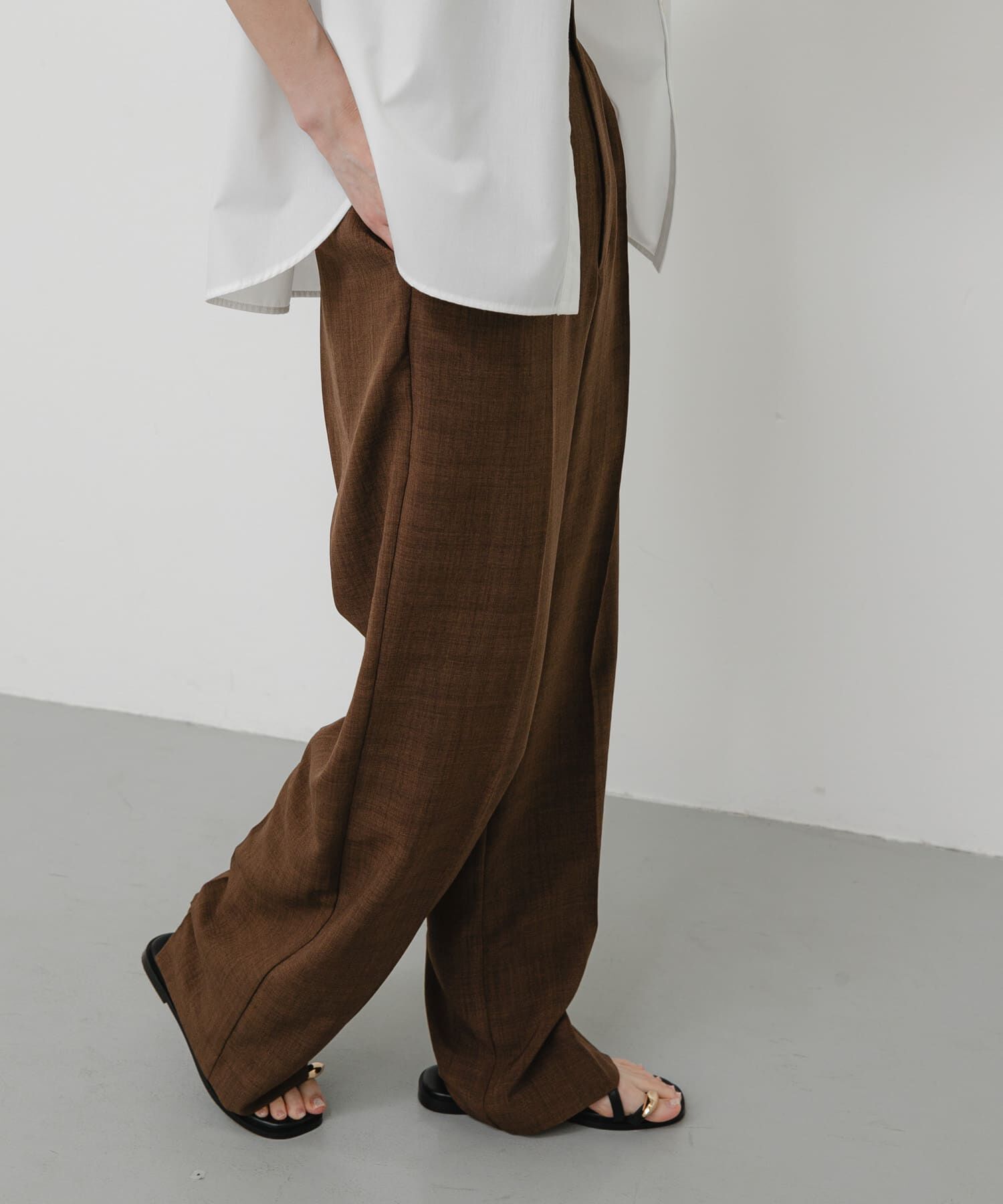 SENSE OF PLACE by URBAN RESEARCH「『UR TECH DRYLUXE』リネンライクワイドパンツ」|その他|
