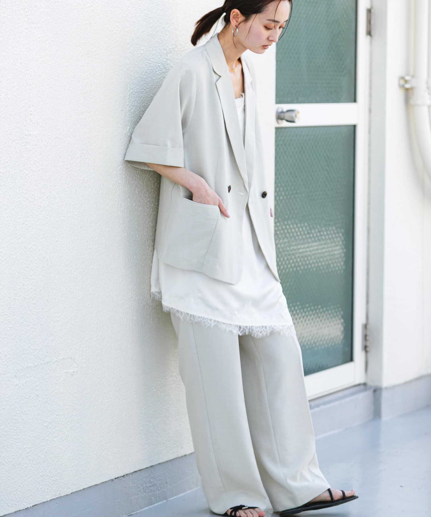 SENSE OF PLACE by URBAN RESEARCH「『UR TECH DRYLUXE』リネンライクワイドパンツ」|その他|