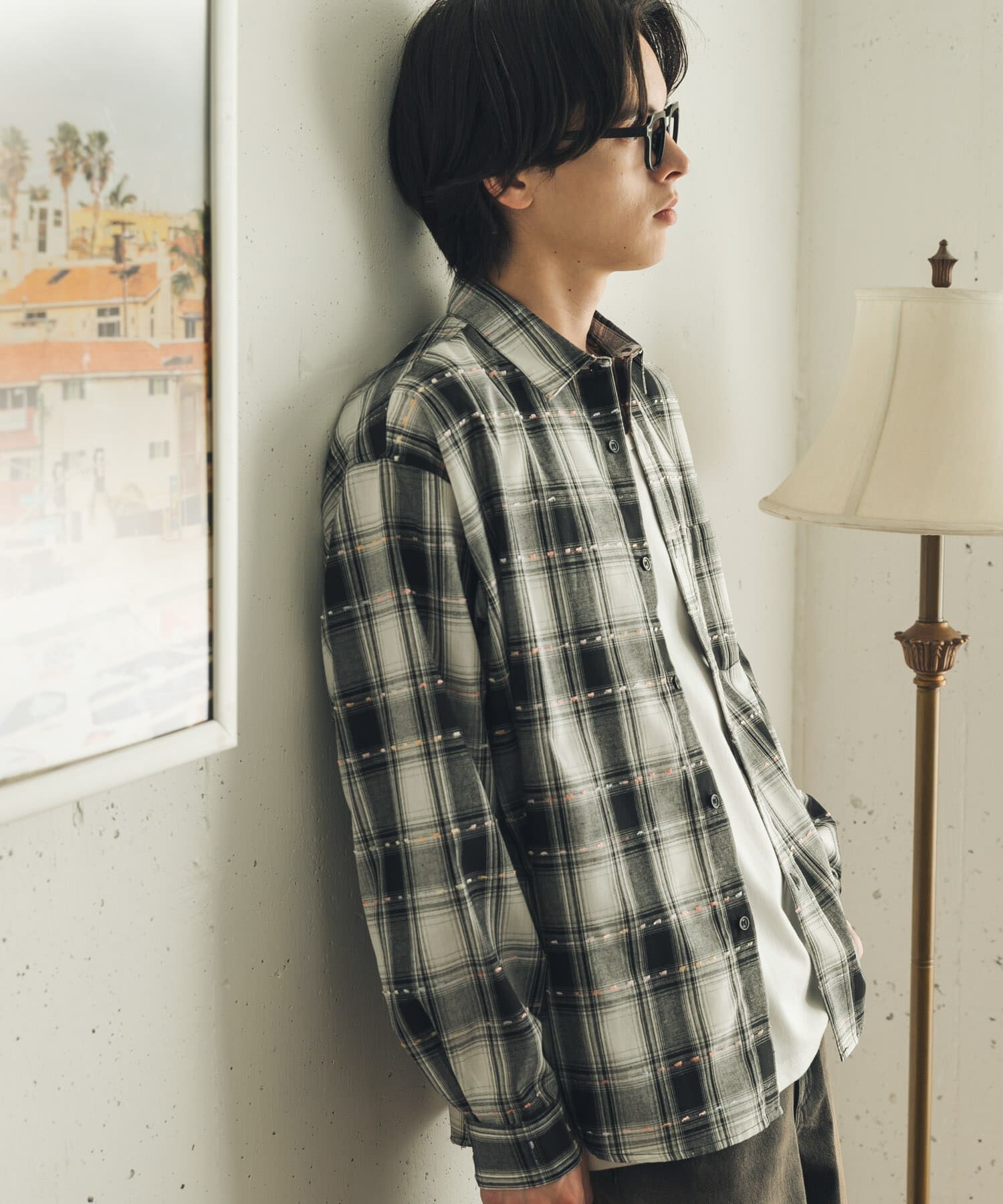 SENSE OF PLACE by URBAN RESEARCH「ドビーチェックレギュラーカラーロングスリーブシャツ」|シャツ・ブラウス|