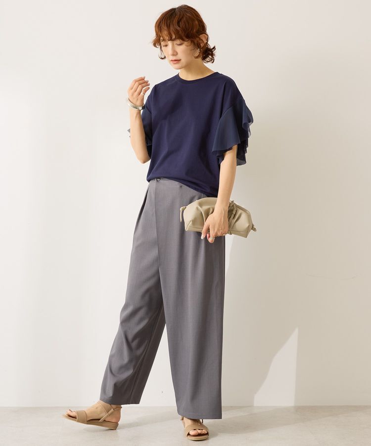 AMERICAN HOLIC「【WEB限定】袖チュールサイドスリットプルオーバー」|Tシャツ・カットソー|