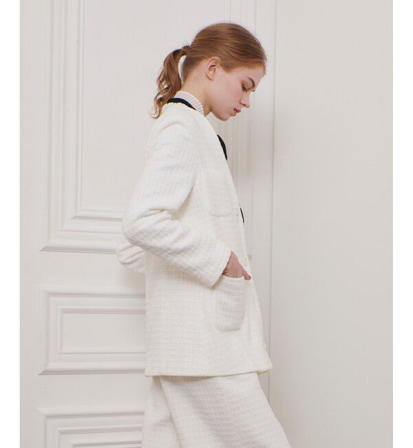 LOULOU WILLOUGHBY「【LOULOU WILLOUGHBY】スラブツイードロングジャケット」|その他|