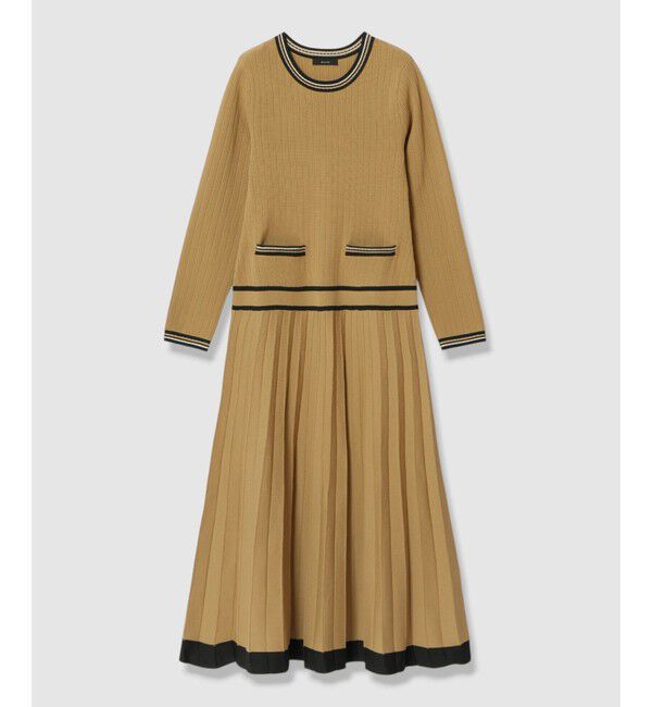 allureville「【Oggi.jp掲載】ラインアクセントプリーツニットワンピース」|ワンピース|
