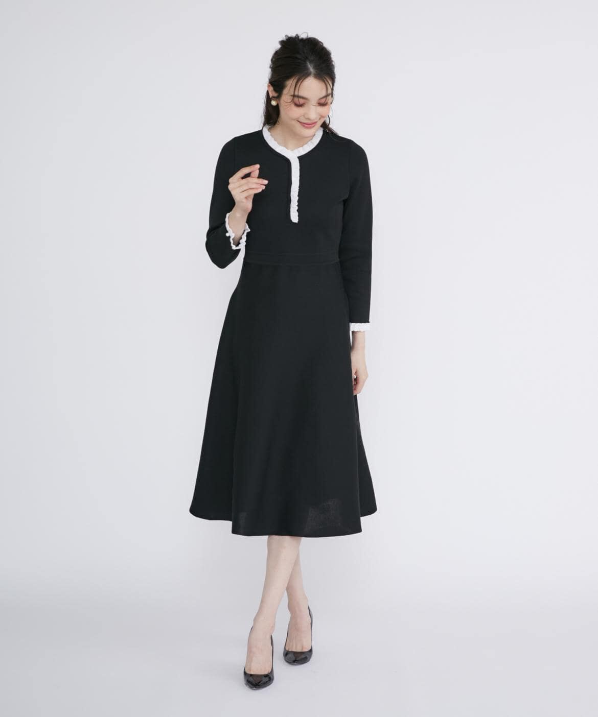 Maglie le cassetto「《M Maglie le cassetto》フリルデザインニットワンピ―ス」|ワンピース|