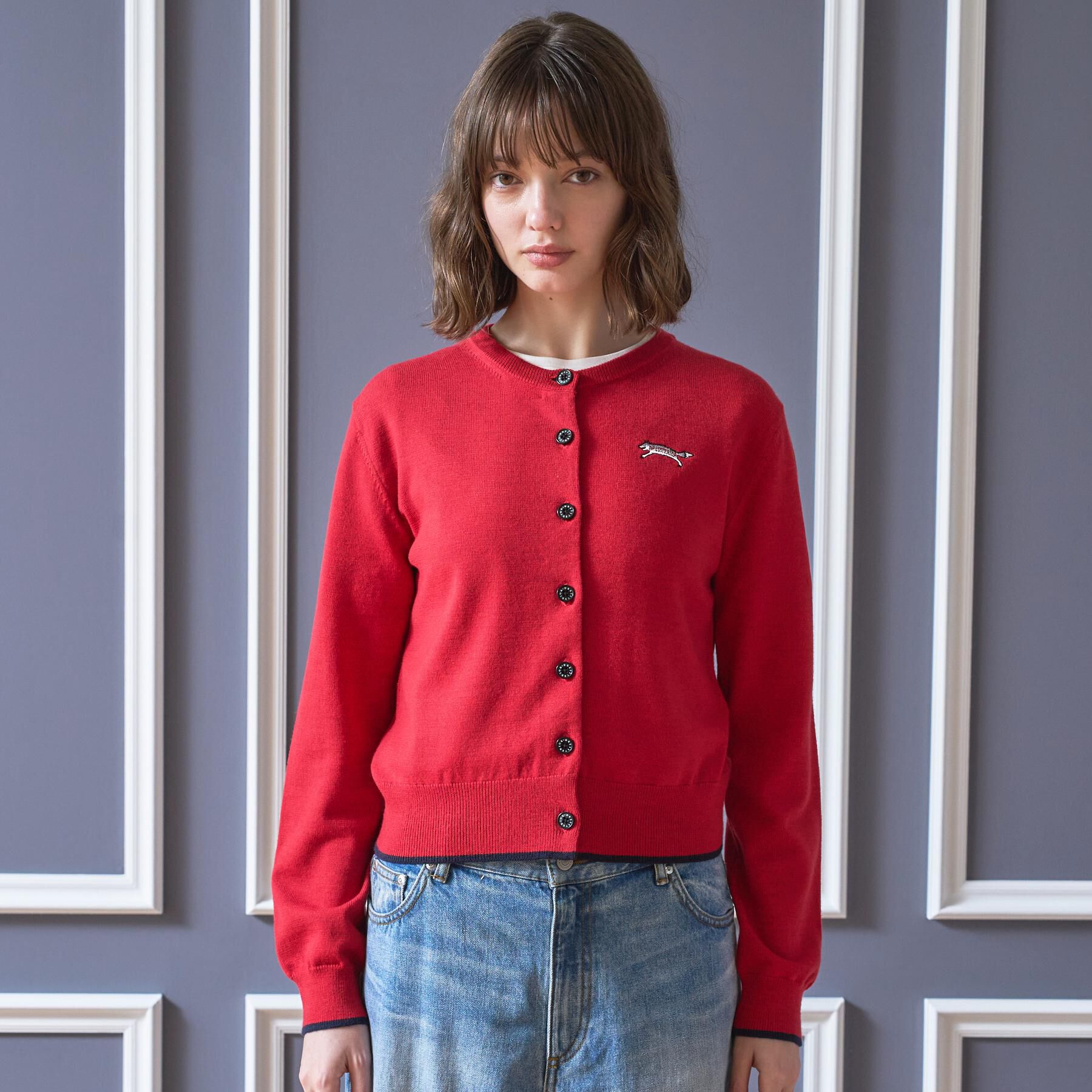 DRESSTERIOR「【STORY11月号掲載】ゼニアバル―ファキャッシュウールクルーネックカーディガン」|カーディガン|レッド(063)