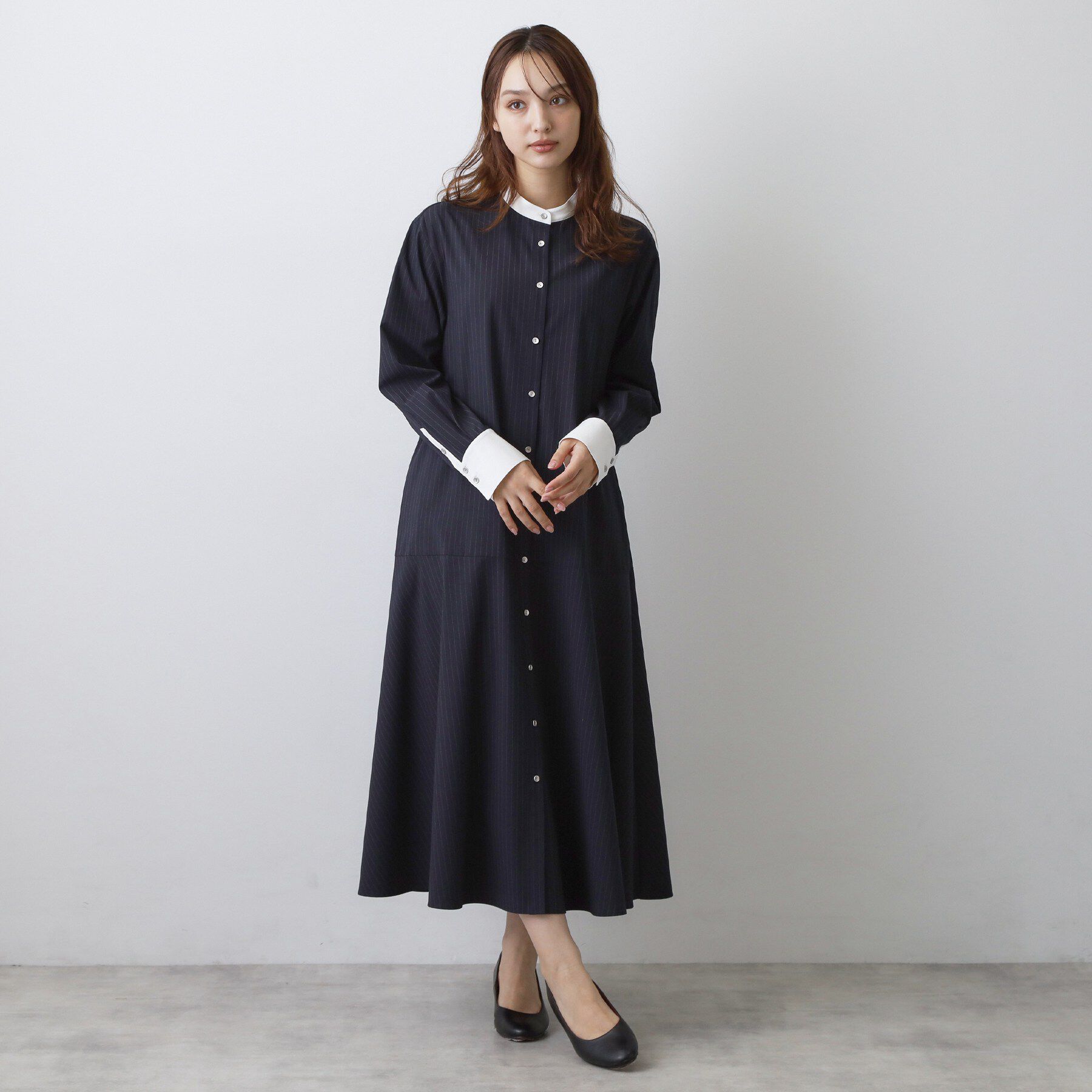 DRESSTERIOR「【STORY11月号掲載】ウォッシャブルストライプシャツワンピース」|ワンピース|