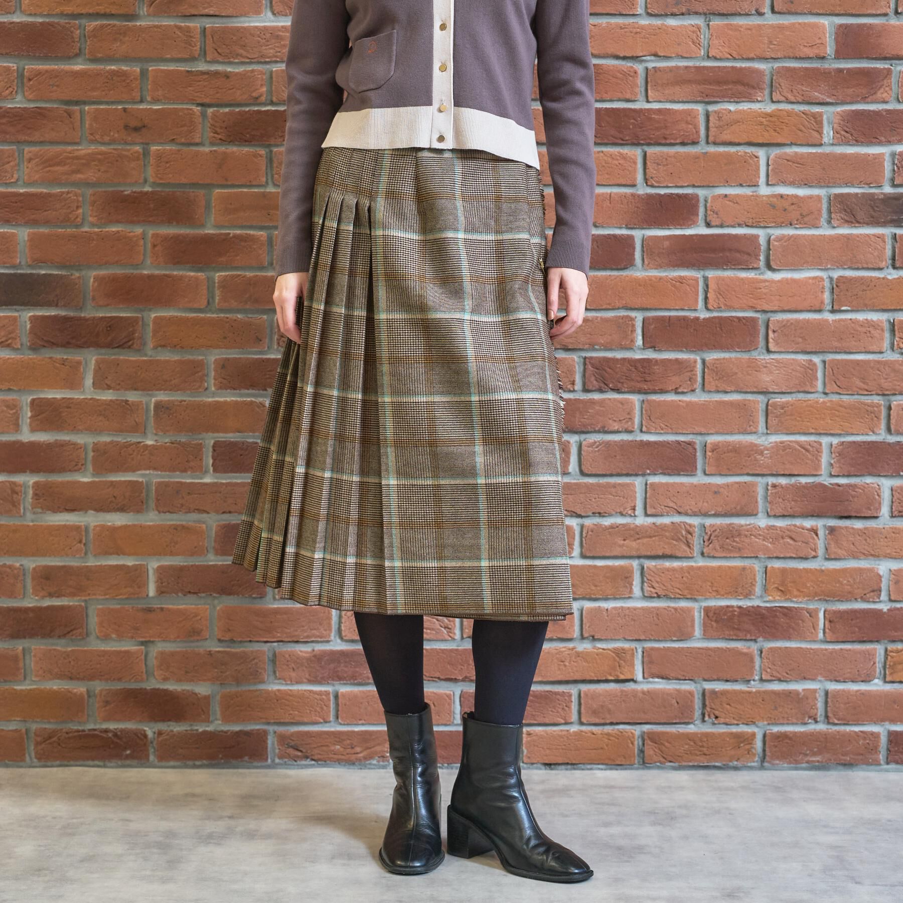 DRESSTERIOR「チェックベルテッドプリーツスカート」|スカート|
