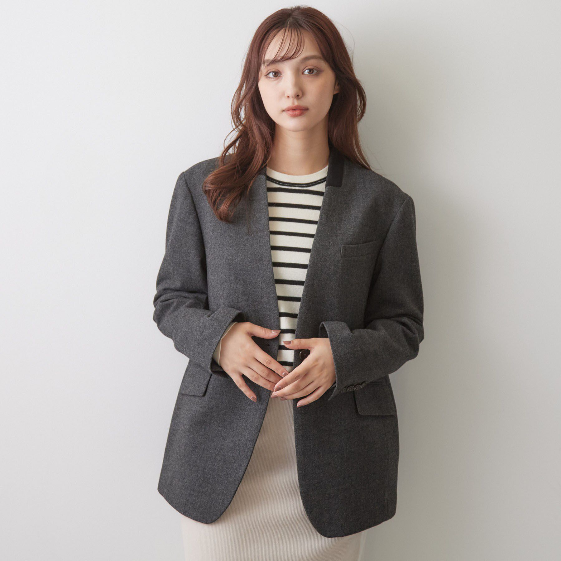 DRESSTERIOR「【日本製】ハンティング ノーカラージャケット」|ノーカラージャケット|