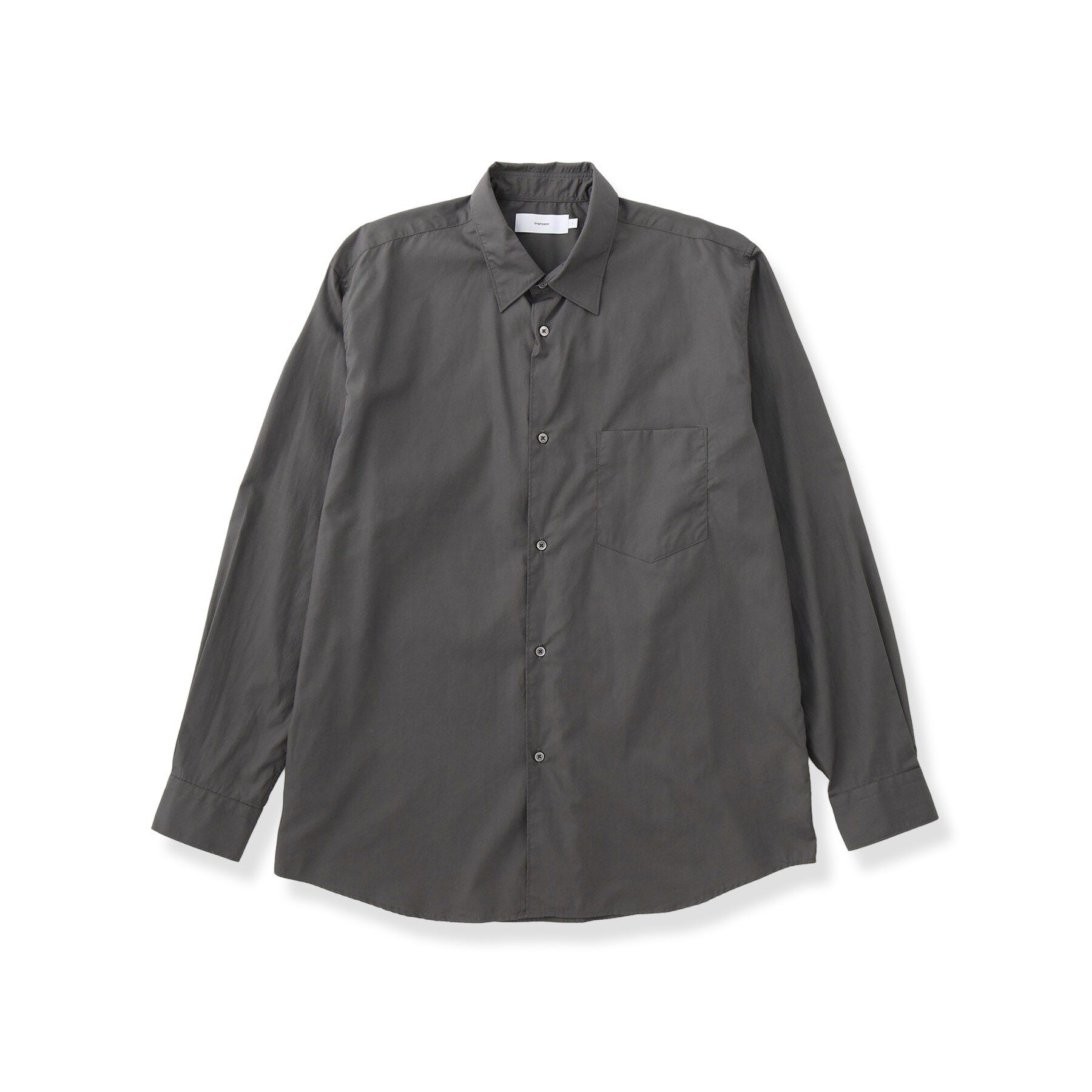 DRESSTERIOR「GRAPHPAPER（グラフペーパー）Broad Regular Collar Shirt」|シャツ・ブラウス|チャコールグレー(0