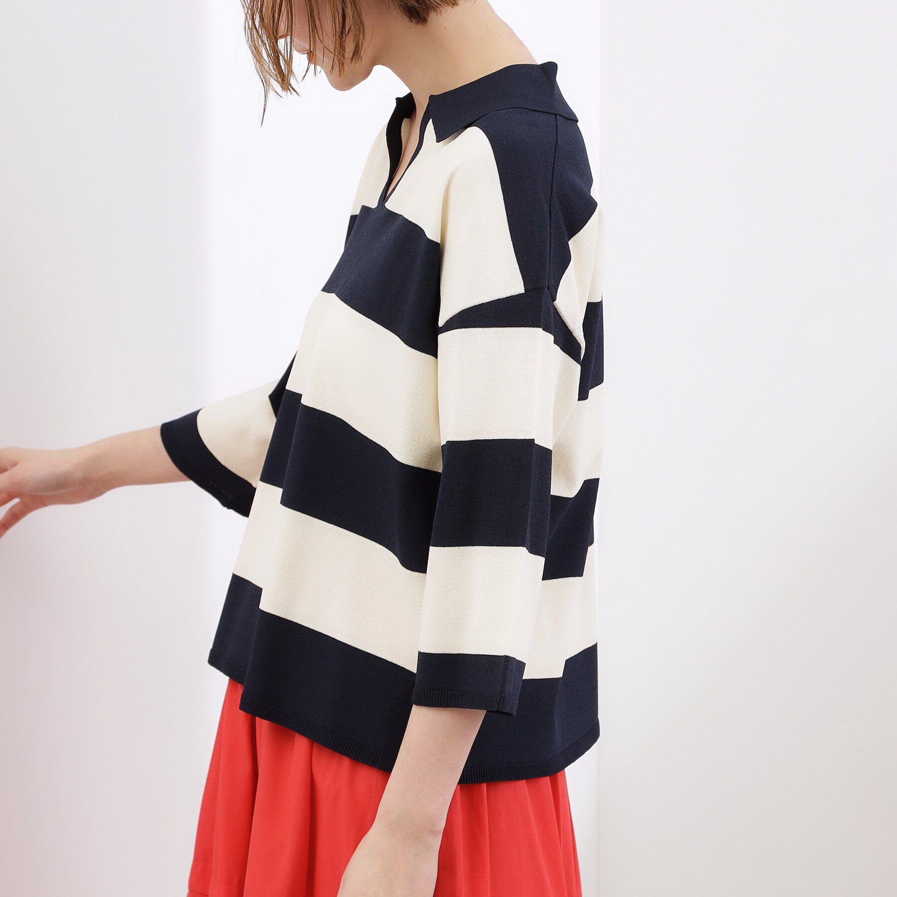 grove「【UVカット】ラガークロップドプルオーバー」|ニット・セーター|