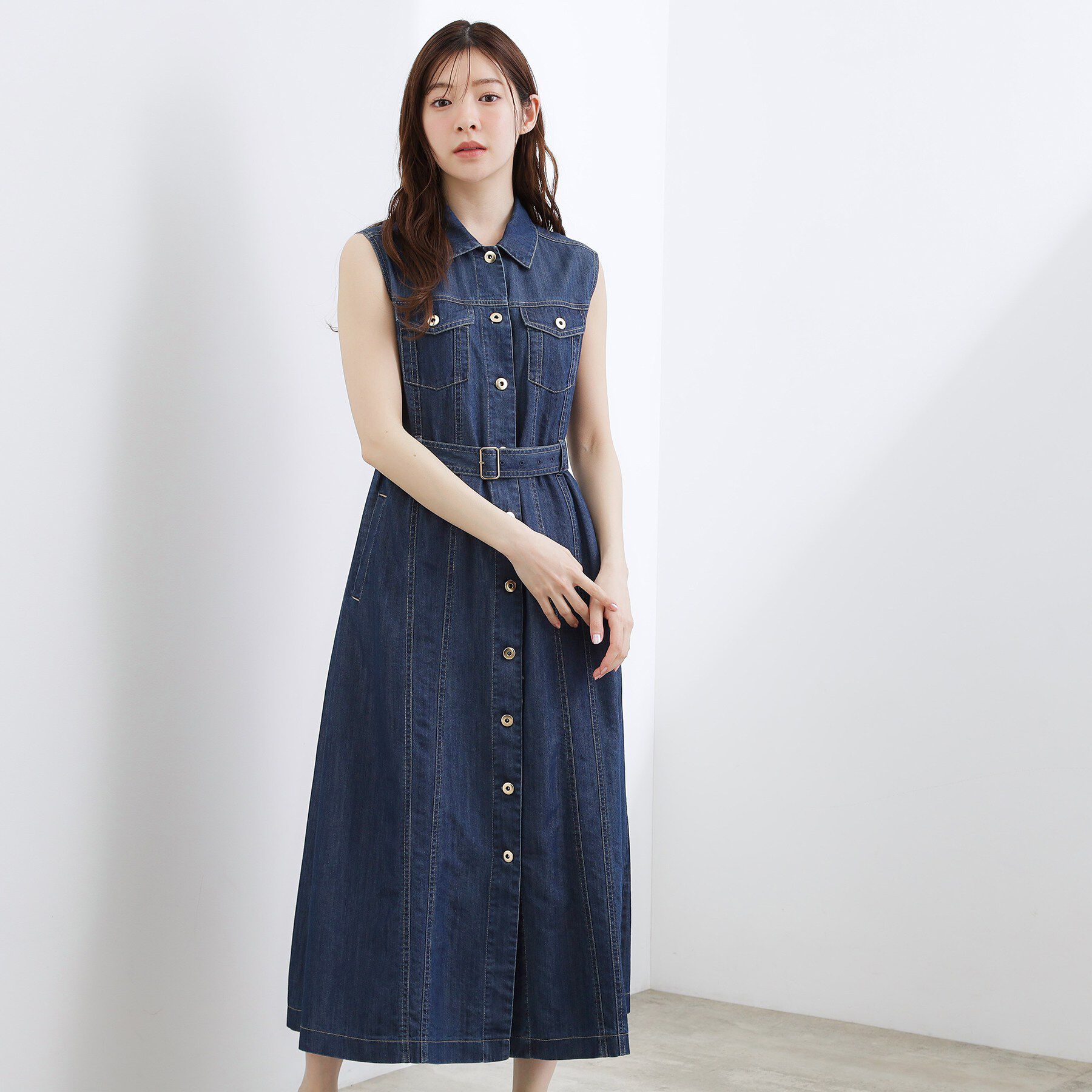 grove「デニムフレアワンピース」|ワンピース|