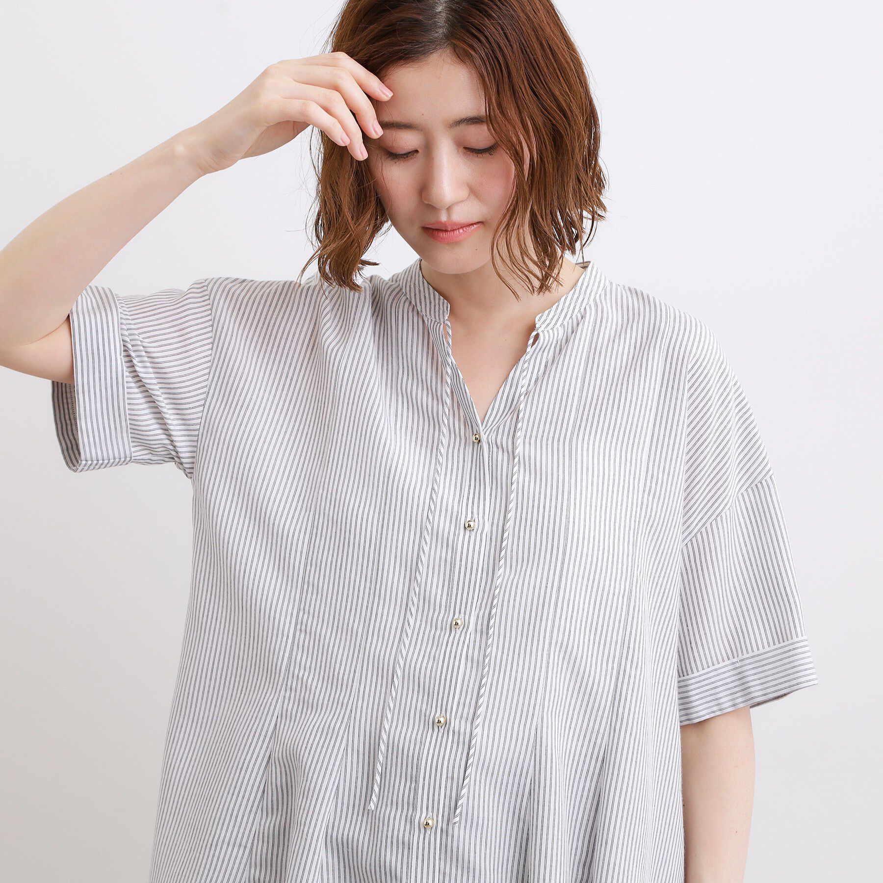 grove「【洗濯機OK】さらっと軽やか、フレアシャツ」|シャツ・ブラウス|