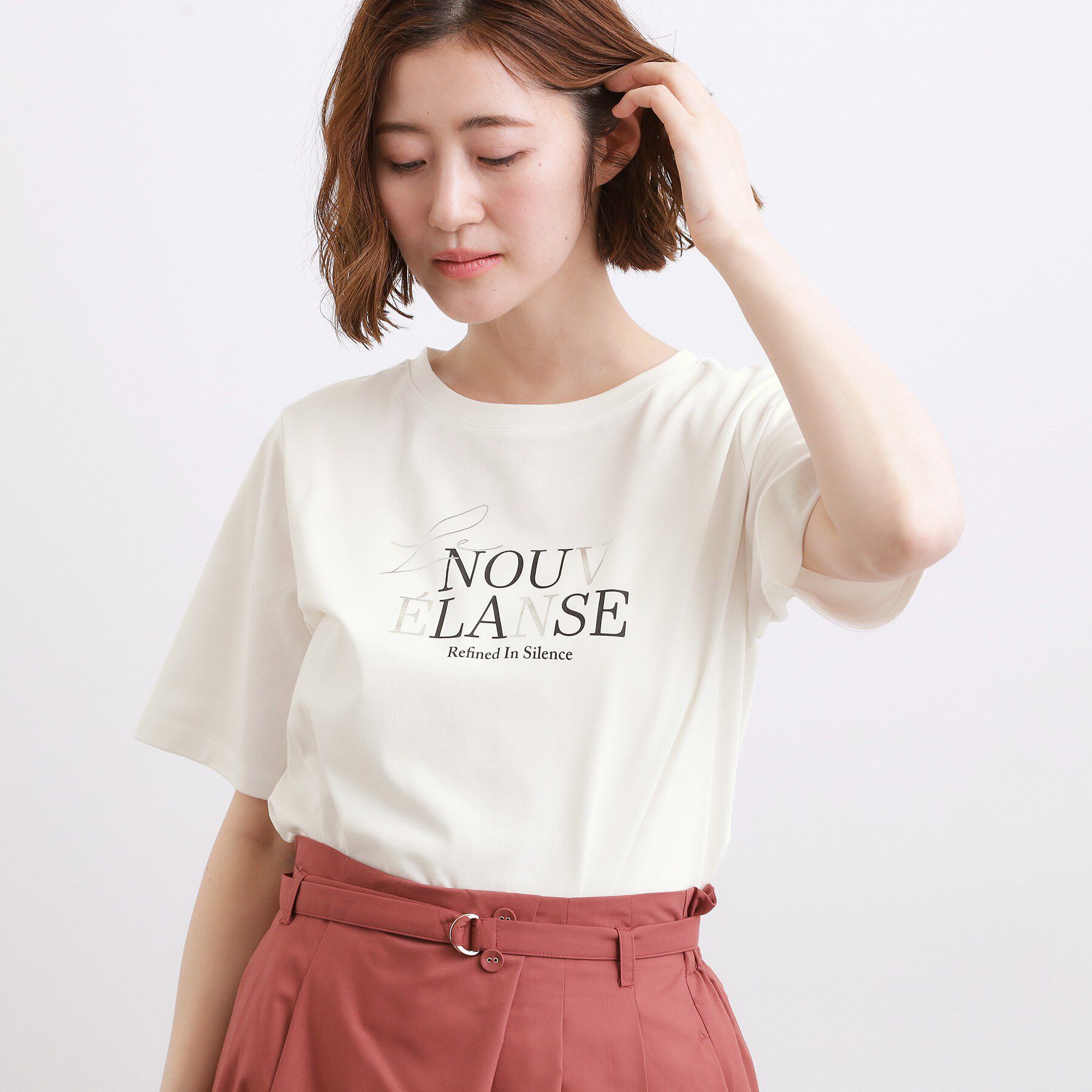 grove「【吸水速乾・UVカット・マシンウォッシャブル】ベーシックMIXロゴプリントT」|Tシャツ・カットソー|