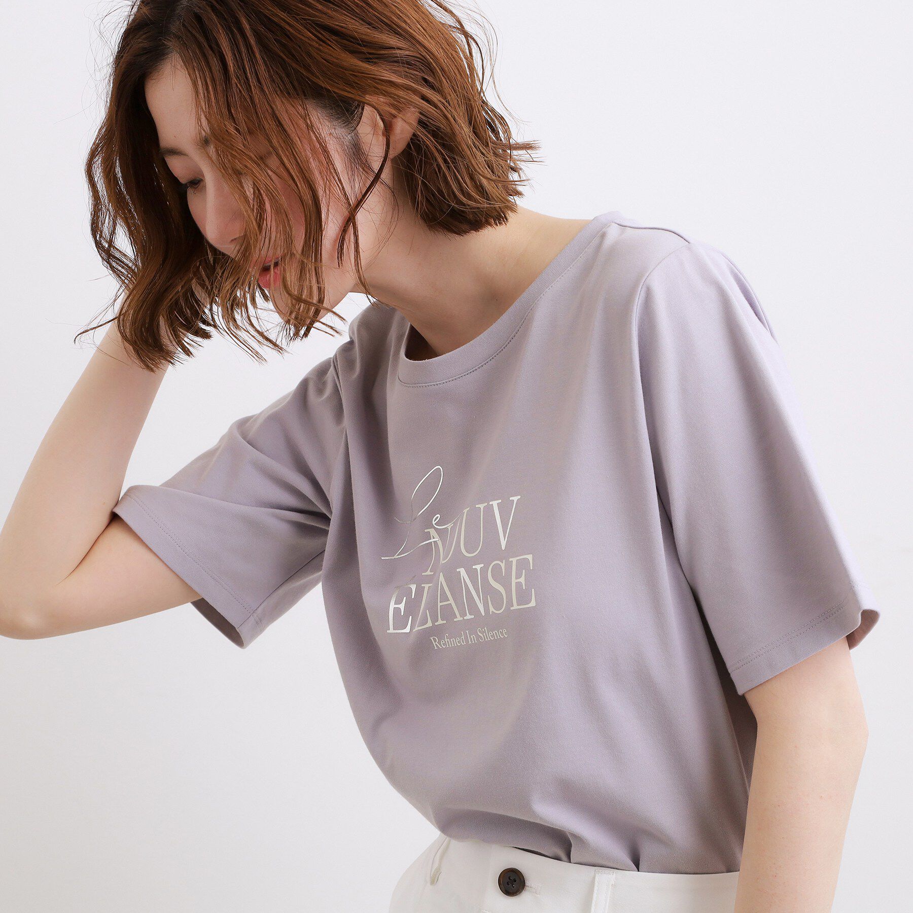 grove「【吸水速乾・UVカット・マシンウォッシャブル】ベーシックMIXロゴプリントT」|Tシャツ・カットソー|