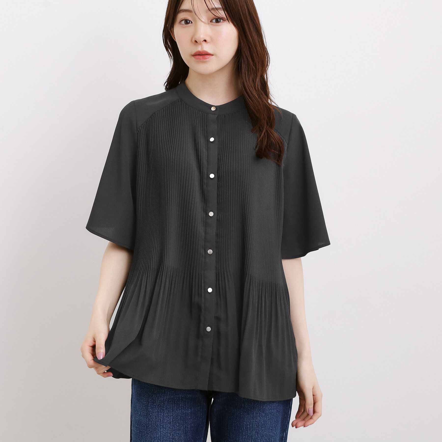 grove「【体型カバー◎】大人フェミニン消しプリーツブラウス」|シャツ・ブラウス|