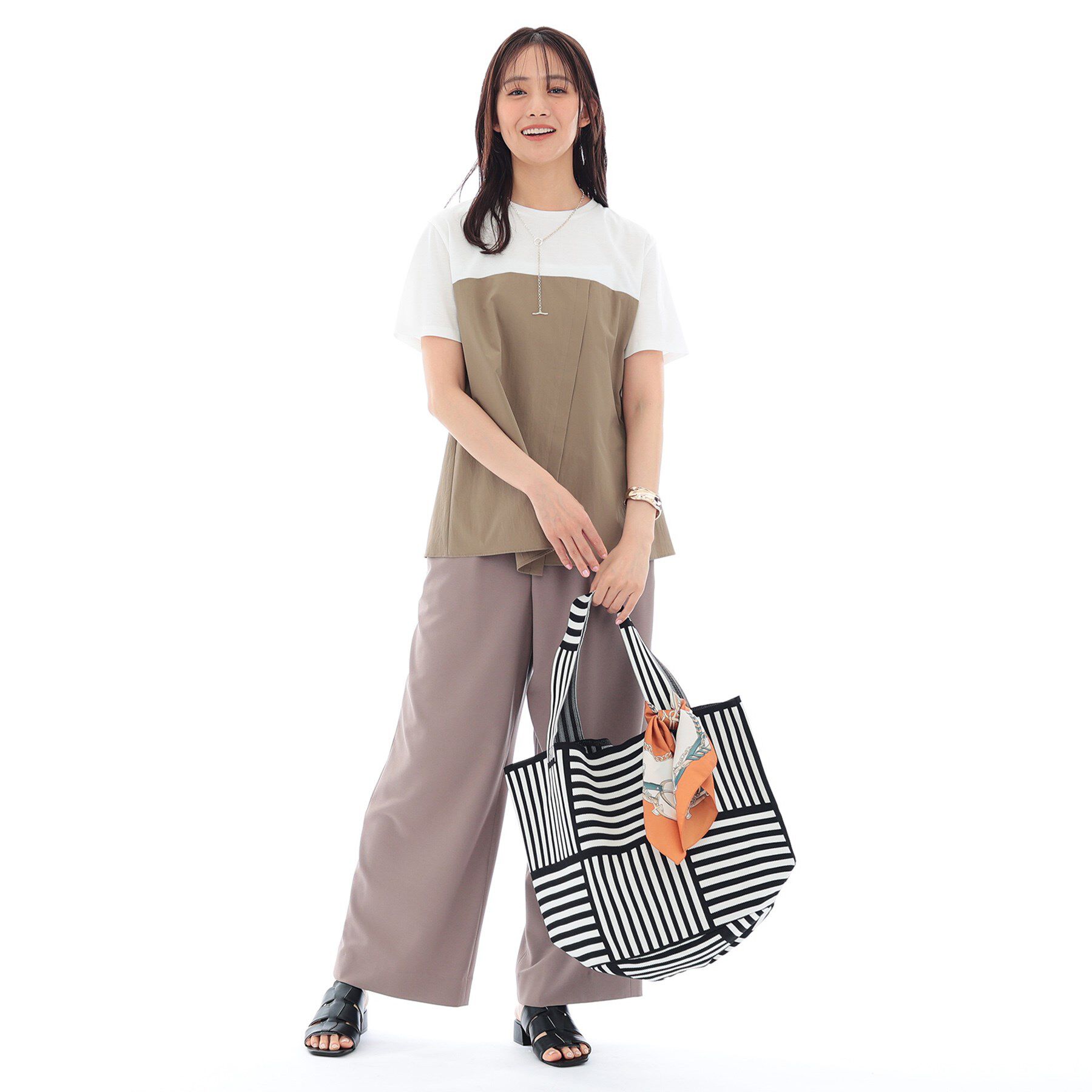 INDIVI「【洗える】ビスチェレイヤード風トップス」|Tシャツ・カットソー|