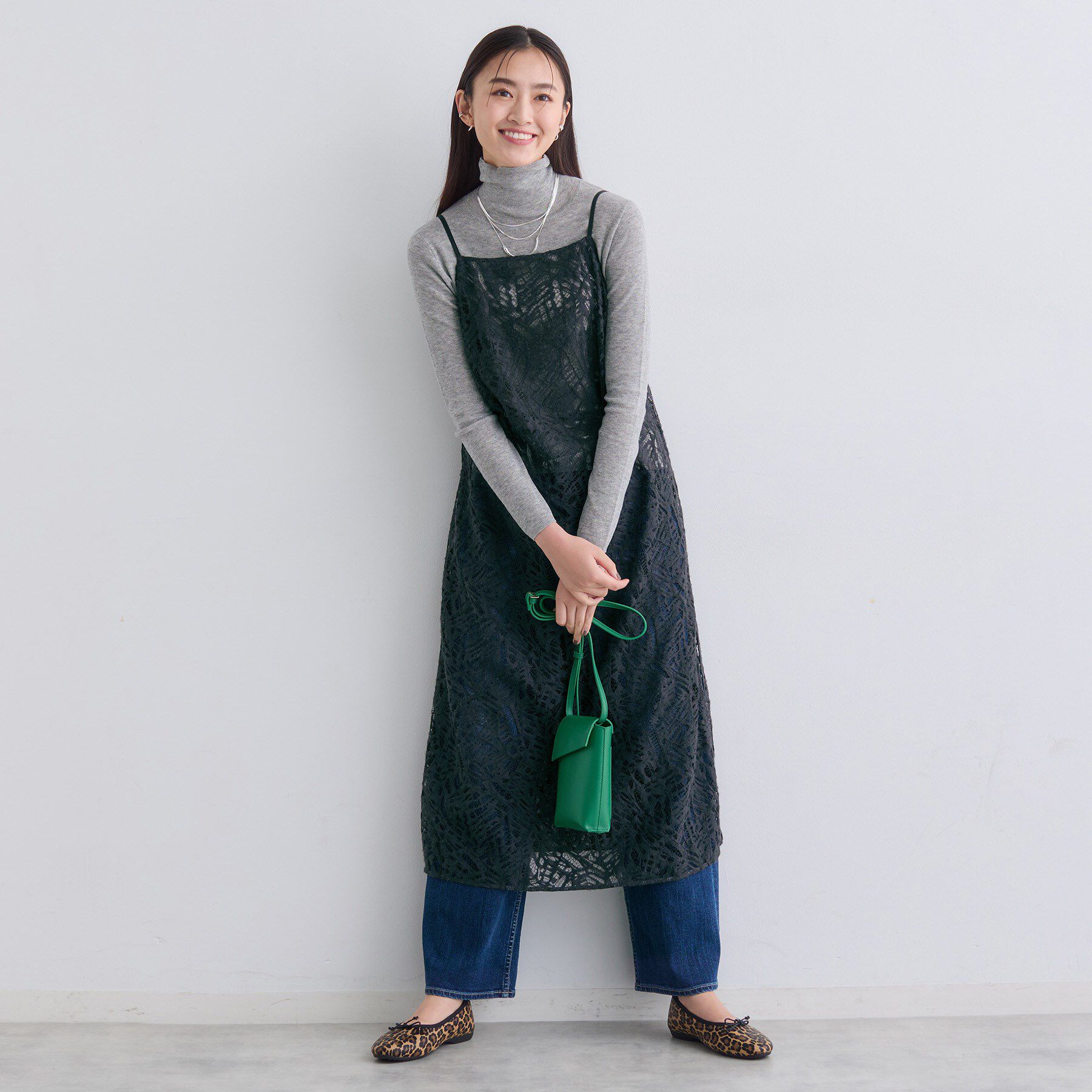 INDIVI「【レイヤード◎】レースキャミドレス」|ワンピース|