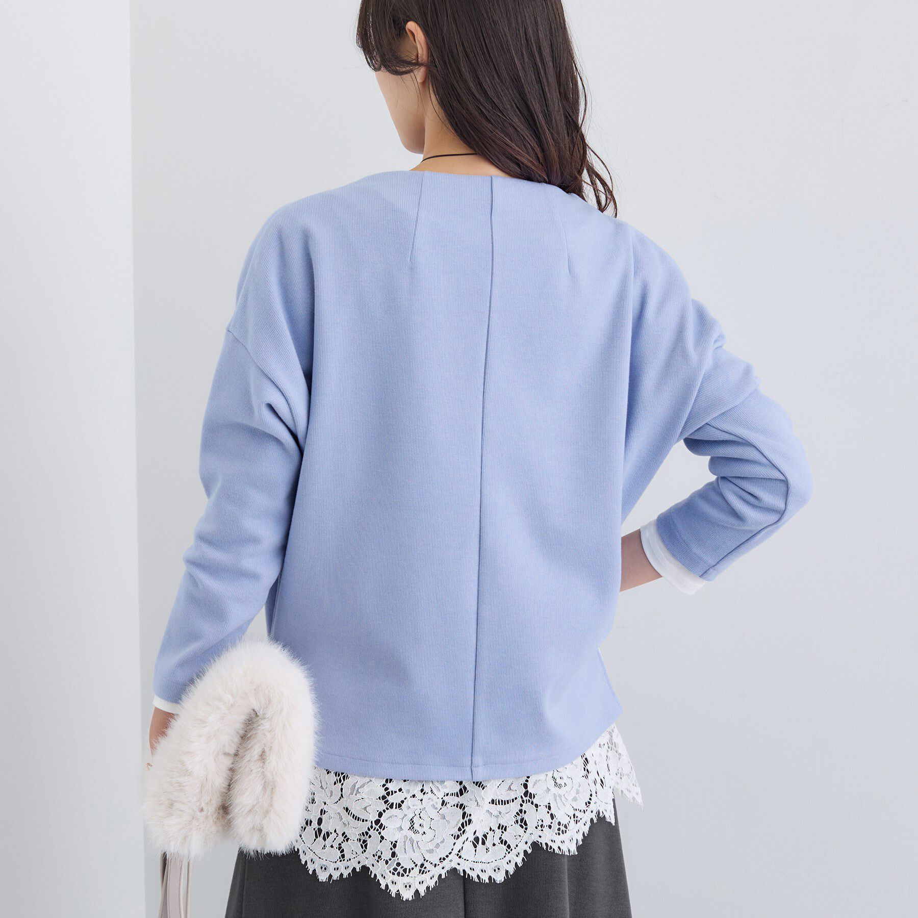 INDIVI「【SETUP可能／洗える／UVケア】ライトジャージ ボトルネックトップス」|Tシャツ・カットソー|