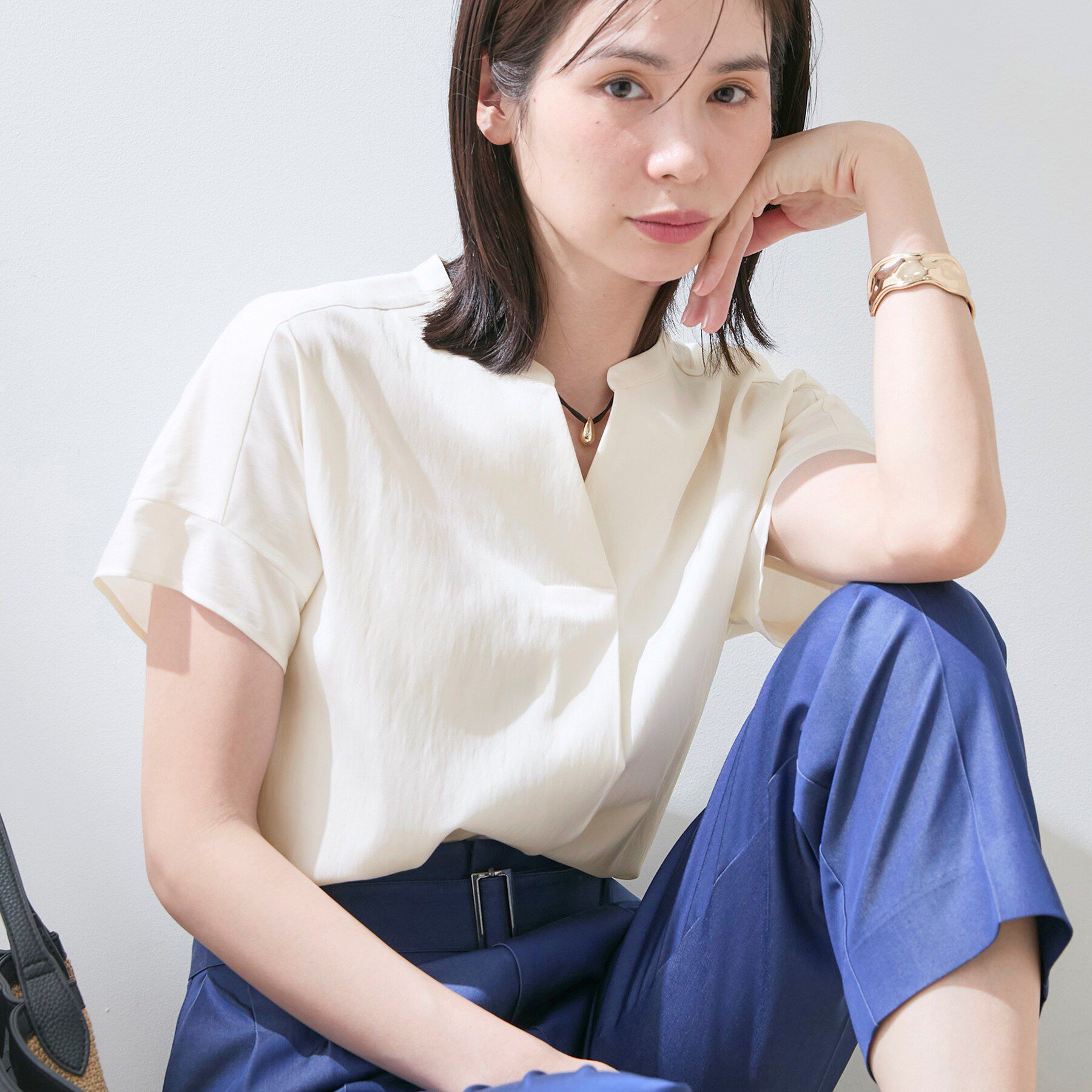 INDIVI「【洗える／SETUP可能】スキッパーブラウス」|シャツ・ブラウス|