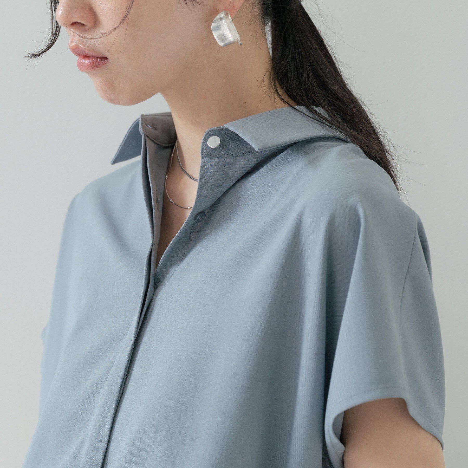GALLEST「Comfy SET UP｜フレアスリーブブラウス【セットアップ対応／通勤／カセット服／接触冷感／UV」|シャツ・ブラウス|