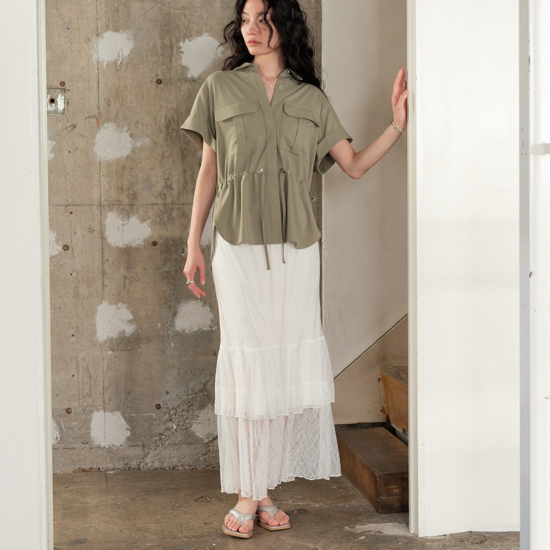 GALLEST「Comfy SET UP｜サファリシャツ【セットアップ対応／通勤／カセット服／接触冷感／UVカット】」|シャツ・ブラウス|