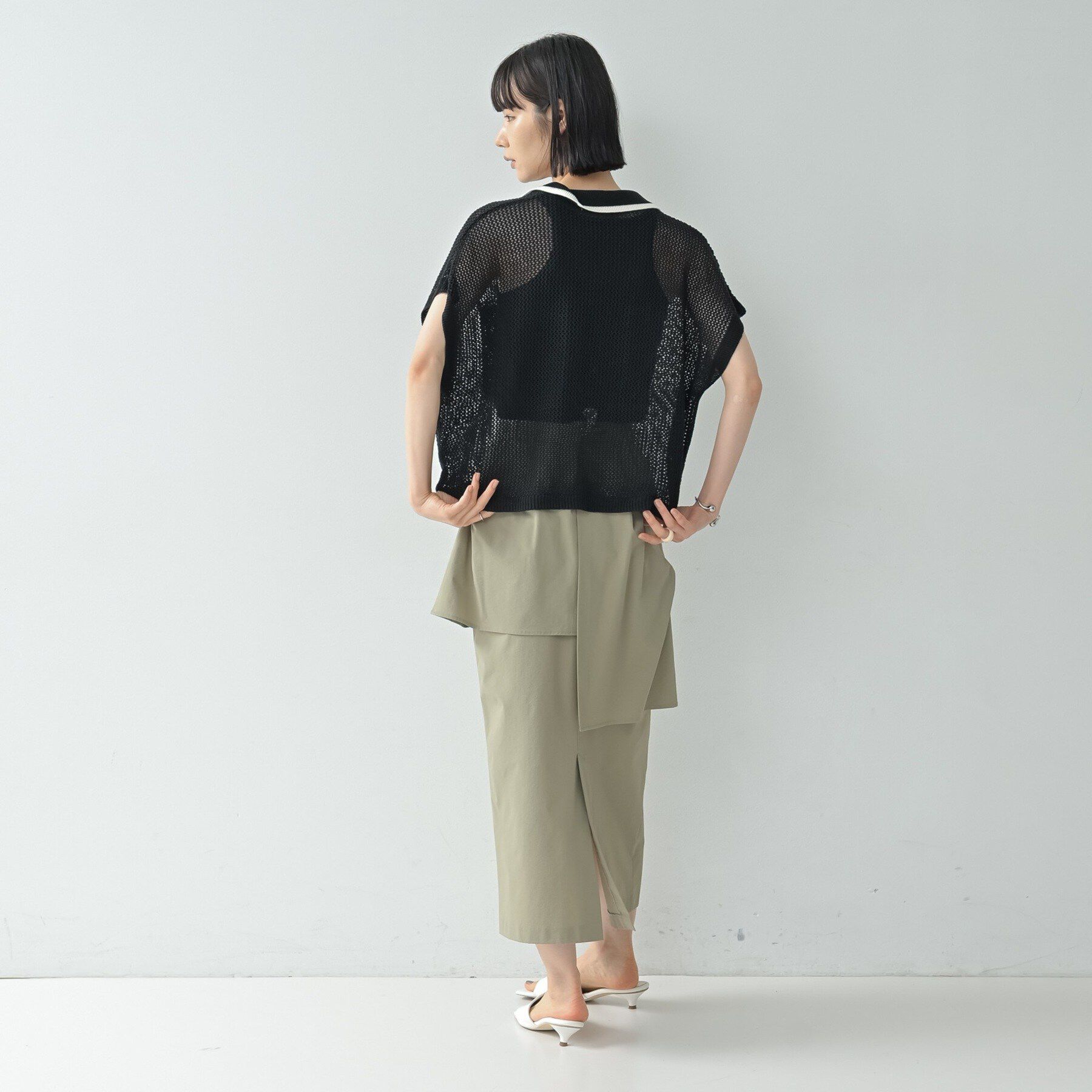 GALLEST「メッシュポロドルマンニット」|ニット・セーター|