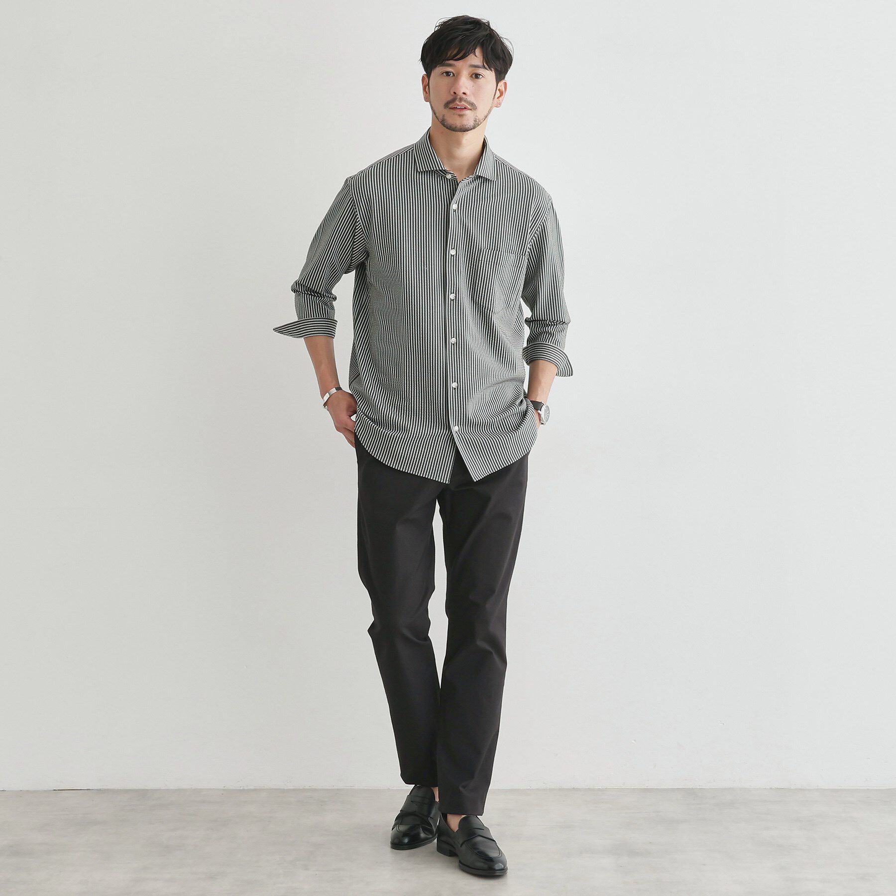TAKEO KIKUCHI「【Made in JAPAN】播州織 ヘリンボン ストレート パンツ」|その他|