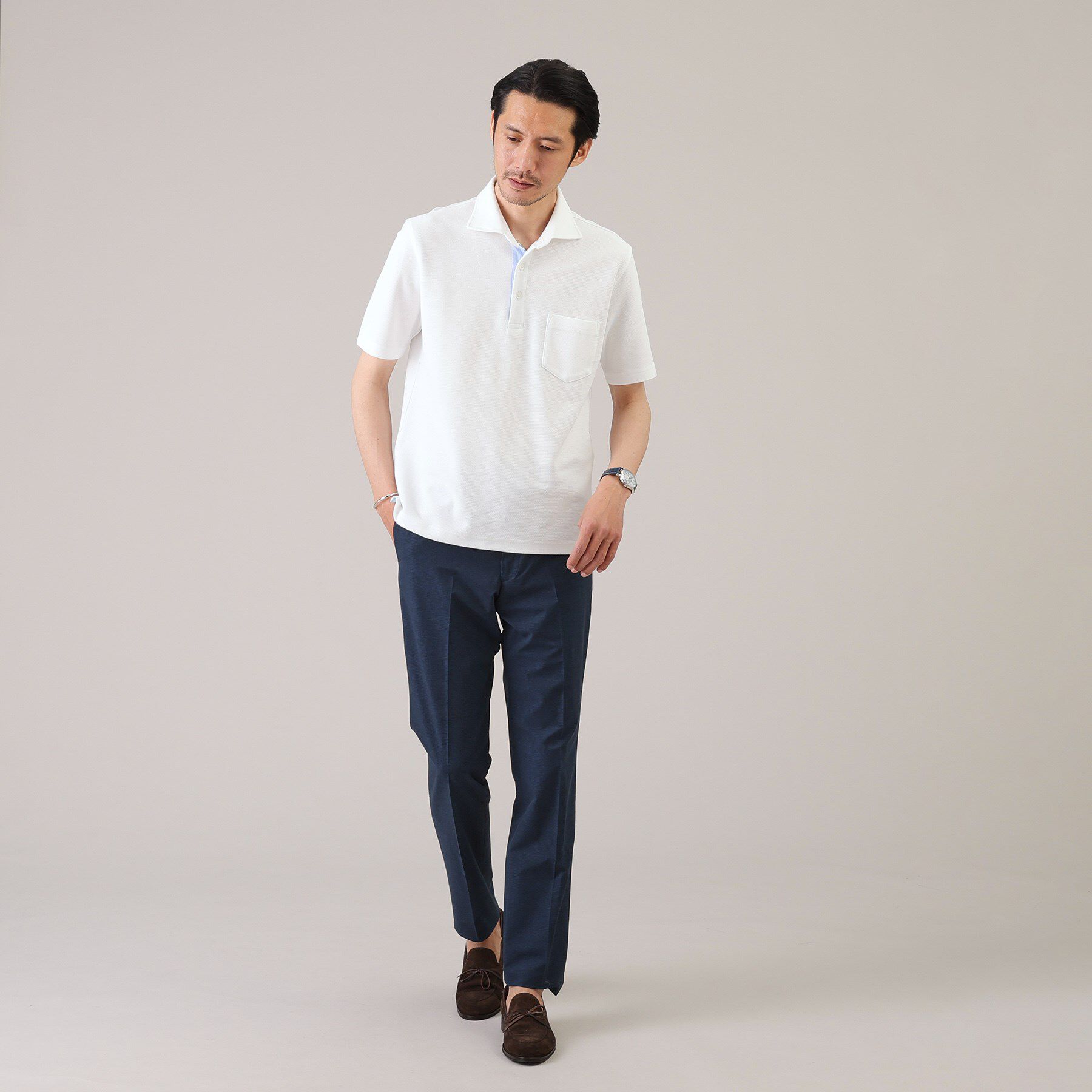 TAKEO KIKUCHI「【抗菌防臭／9色5サイズ展開】ハニカムメランジ ポロシャツ」|ポロシャツ|